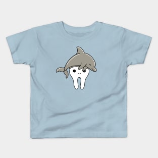 Cute Molar with Dolphin hat illustration - for Dentists, Hygienists, Dental Assistants, Dental Students and anyone who loves teeth by Happimola Kids T-Shirt